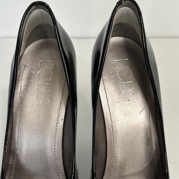 BCBG Paris Black Patent Leather High Heel Pumps size 8.5 4” heels stiletto - Picture 15 of 15